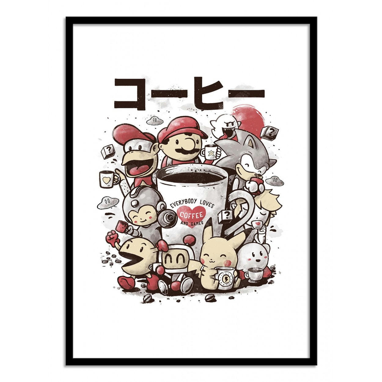 EDUELY - COFFEE AND GAMES - EDUELY - Affiche d'art 30 x 40 cm