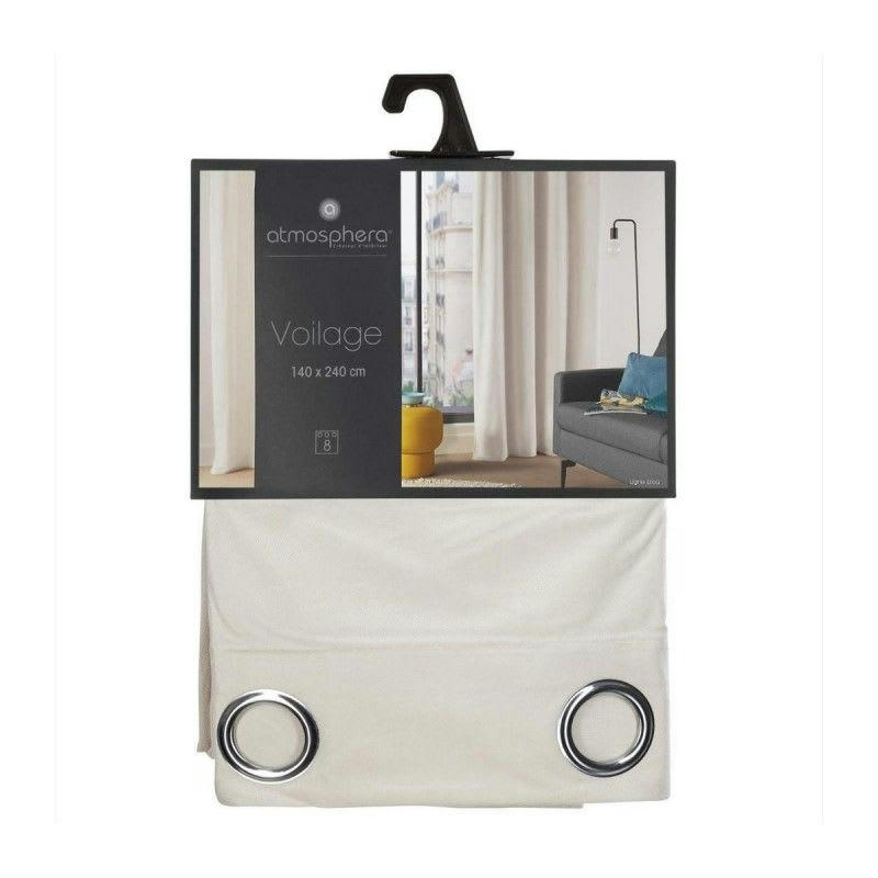 - Rideau uni esprit loft velours ivoire 260 x 140