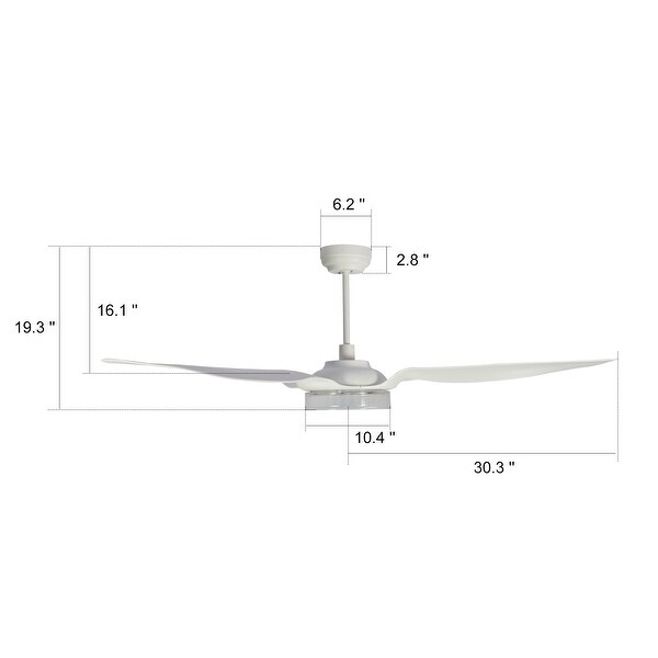 Felix 60-inch Indoor/Outdoor Smart Ceiling Fan,Dimmable LED Light Kit & Remote,Workswith Alexa/Google Home/Siri，Set of 2