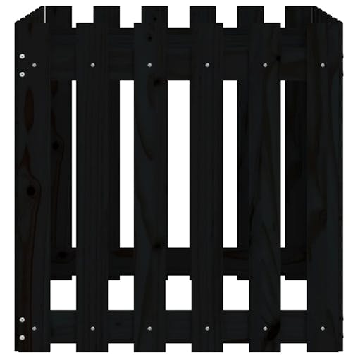 NNEVL Garden Planter with Fence Design Black 60x60x60 cm Solid Wood Pine