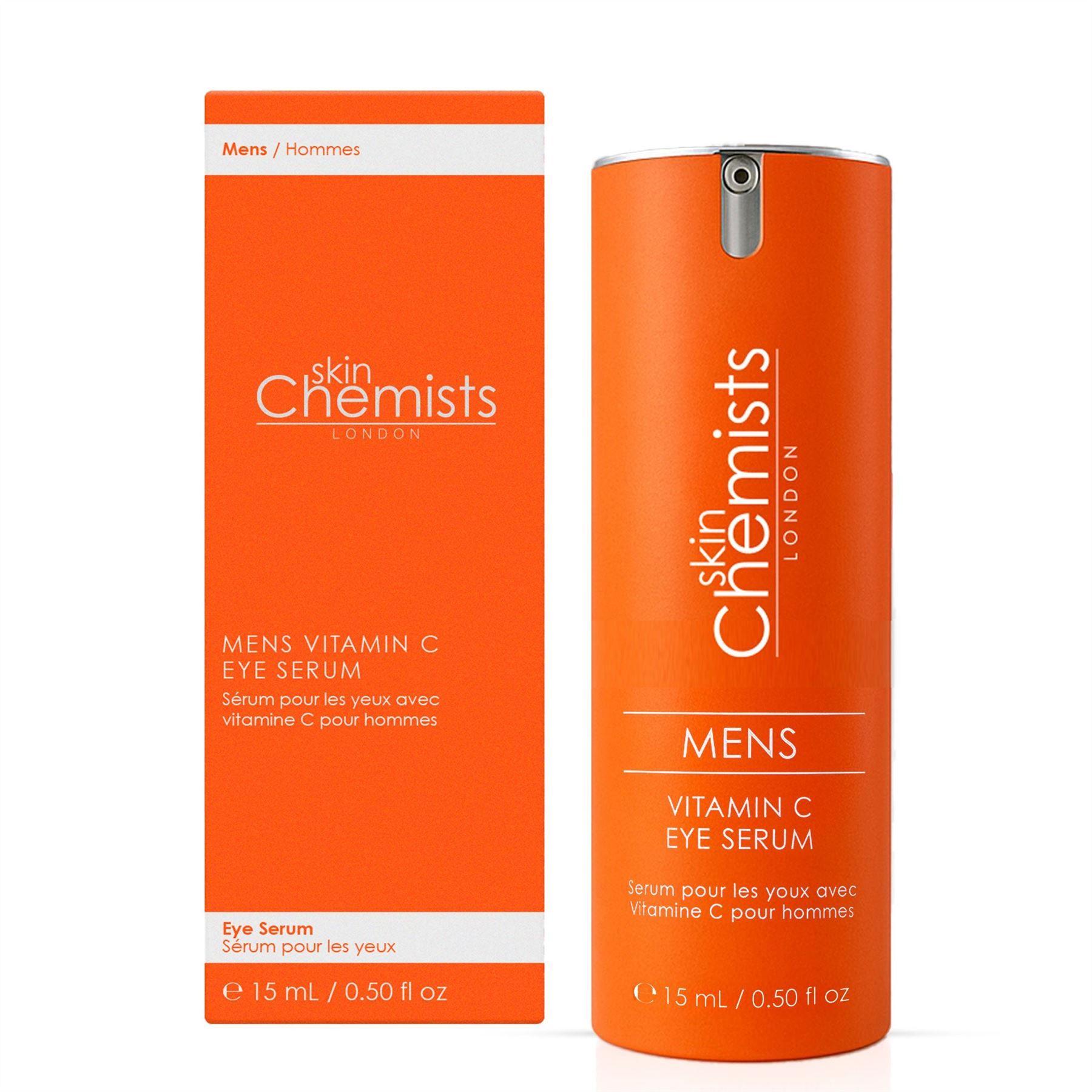 skinChemists professional Men's Anti-Ageing Vitamin C Eye Serum 15ml for Brightening and Even Skin Tone