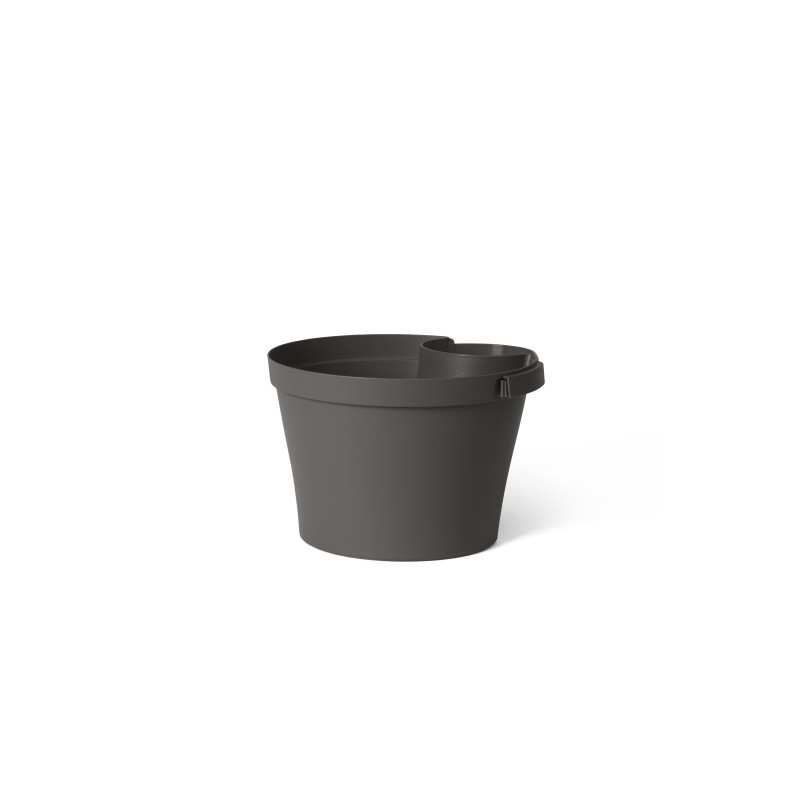 Pot de fleurs de gouttière anthracite Happy Ø 22 x 15,4 cm