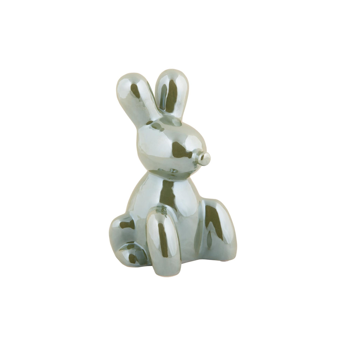 Present Time ornament Balloon Bunny - groen - 10x9x15cm