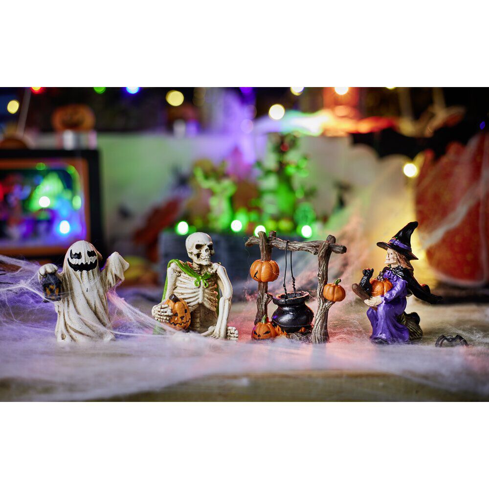 Décoration Halloween à poser figurine x4 polyrésine H9cm