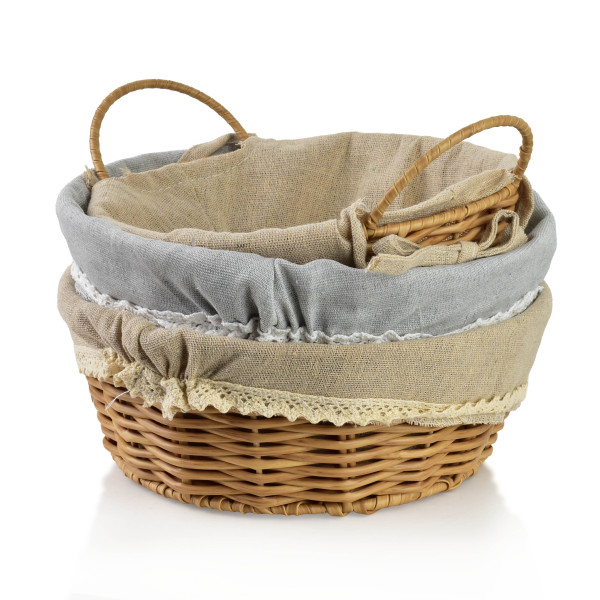 SINO Koszyk 23x23x9cm materiał koronka polirattan
