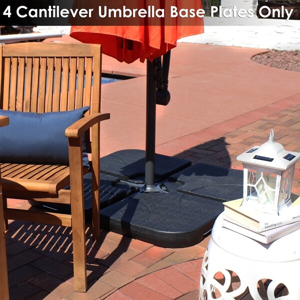 Heavy-Duty Cross Umbrella Water Sand Cantilever Base - 4 Weights