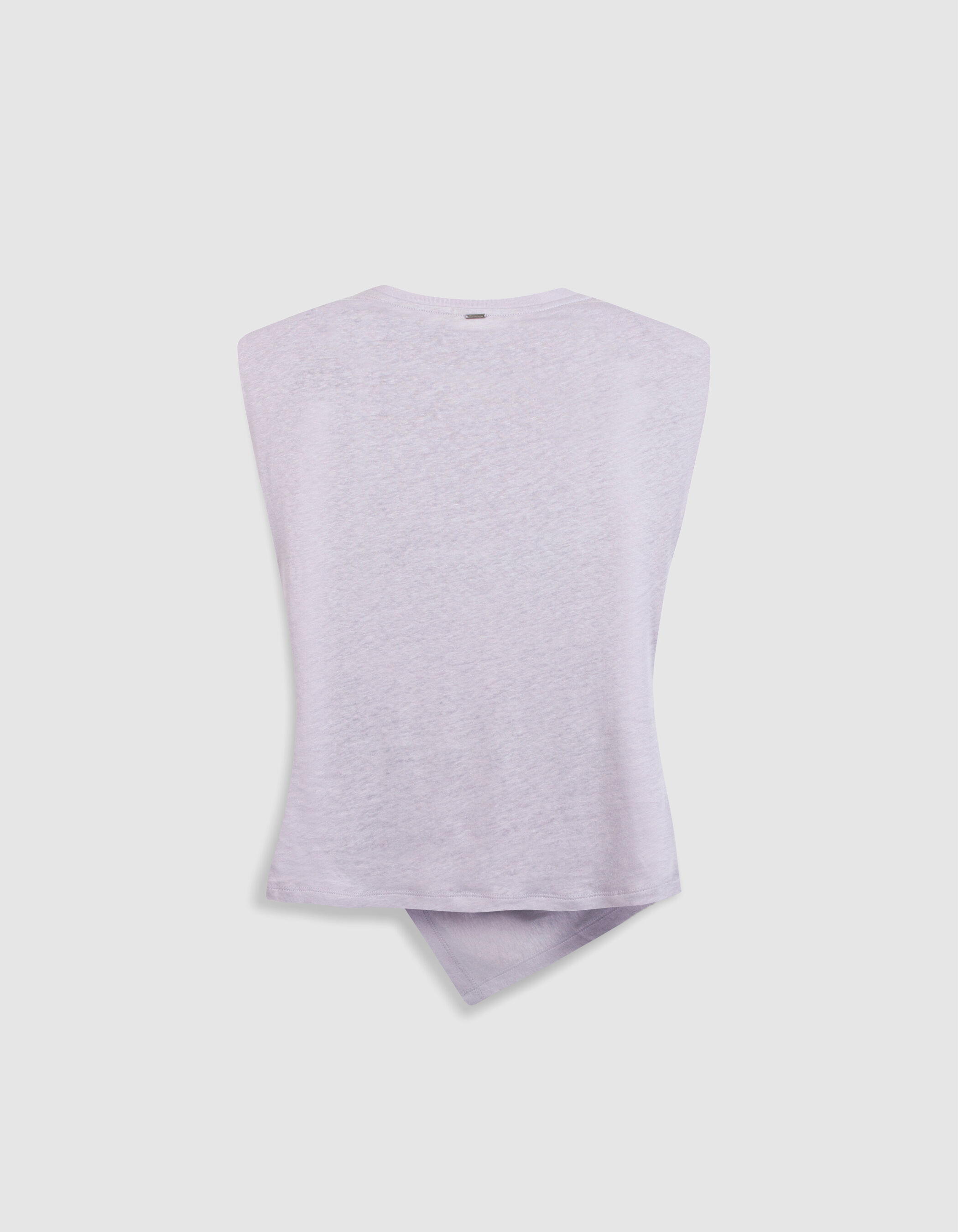 Tee-shirt lilas asymétrique effet drapé Femme