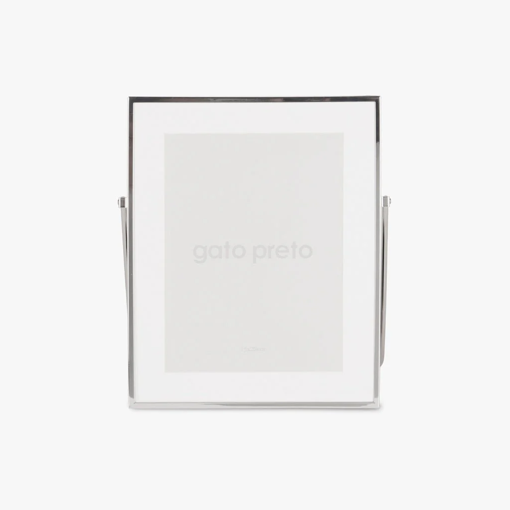 Moldura com Pé Prateada 15x20 SHINY & BRUSHED