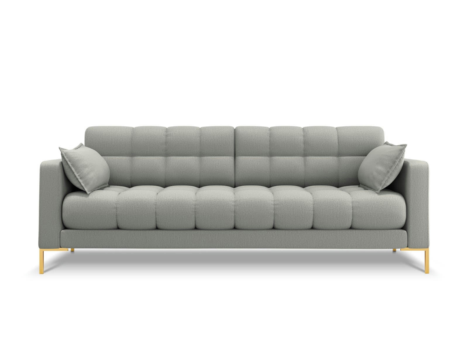 MAMAIA - Canapé 4 places en tissu structurel gris clair