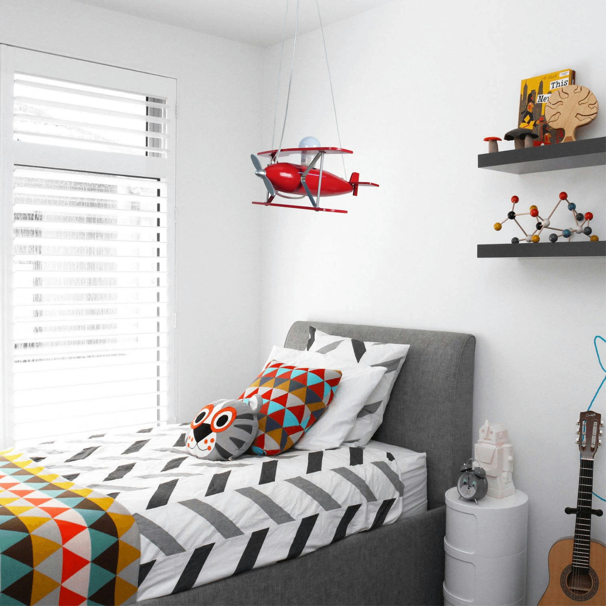 AVION - Suspension bois rouge