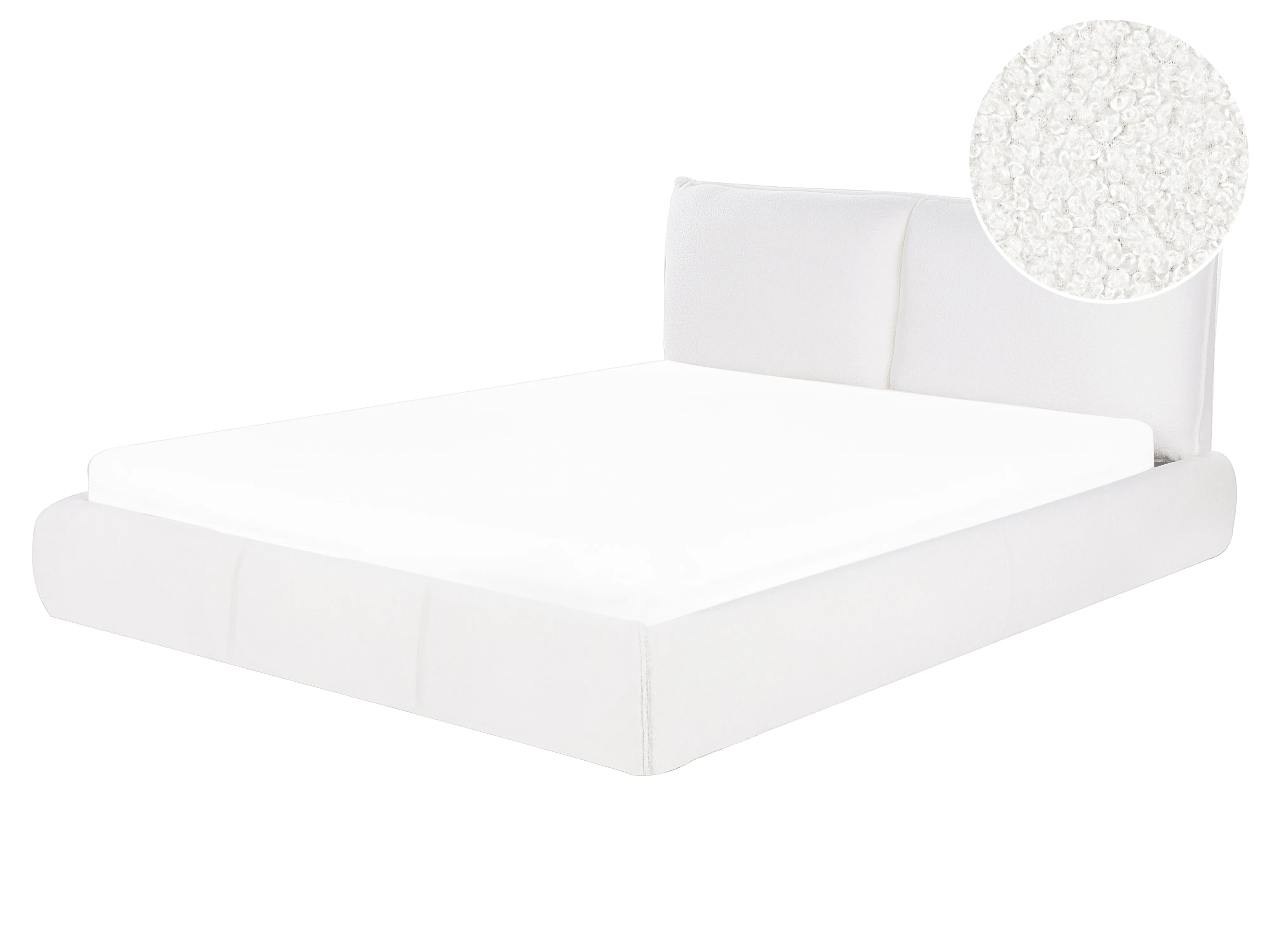 Waterbed Boucle VINAY 160 x 200 cm (EU King Size) White