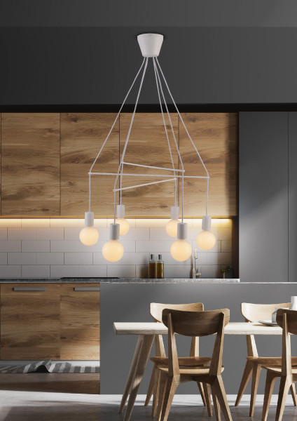 Lampa wisząca ALTO 6x40w e27 biały matowy