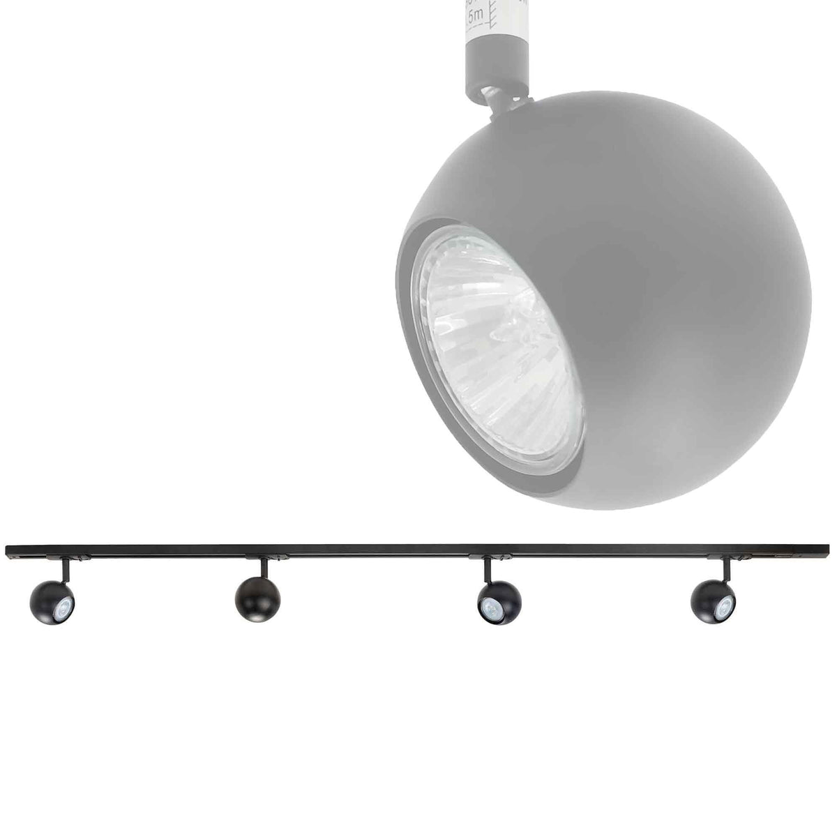 Highlight railsysteem Trackline - 4 lichts - 150 x 16  cm - zwart