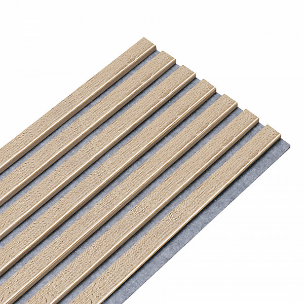Lot de 2 Panneau tasseaux bois 250 x 30 x 1,9 cm - Décor chêne / Feutrine grise - 1,5M²