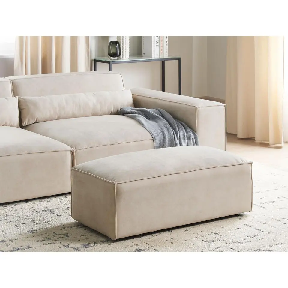 HELLNAR - Ottomaan - Beige - Fluweel