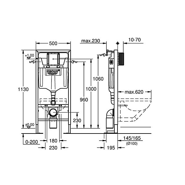 Bati support GROHE Solido plaque blanche   habillage WEDI I-Board