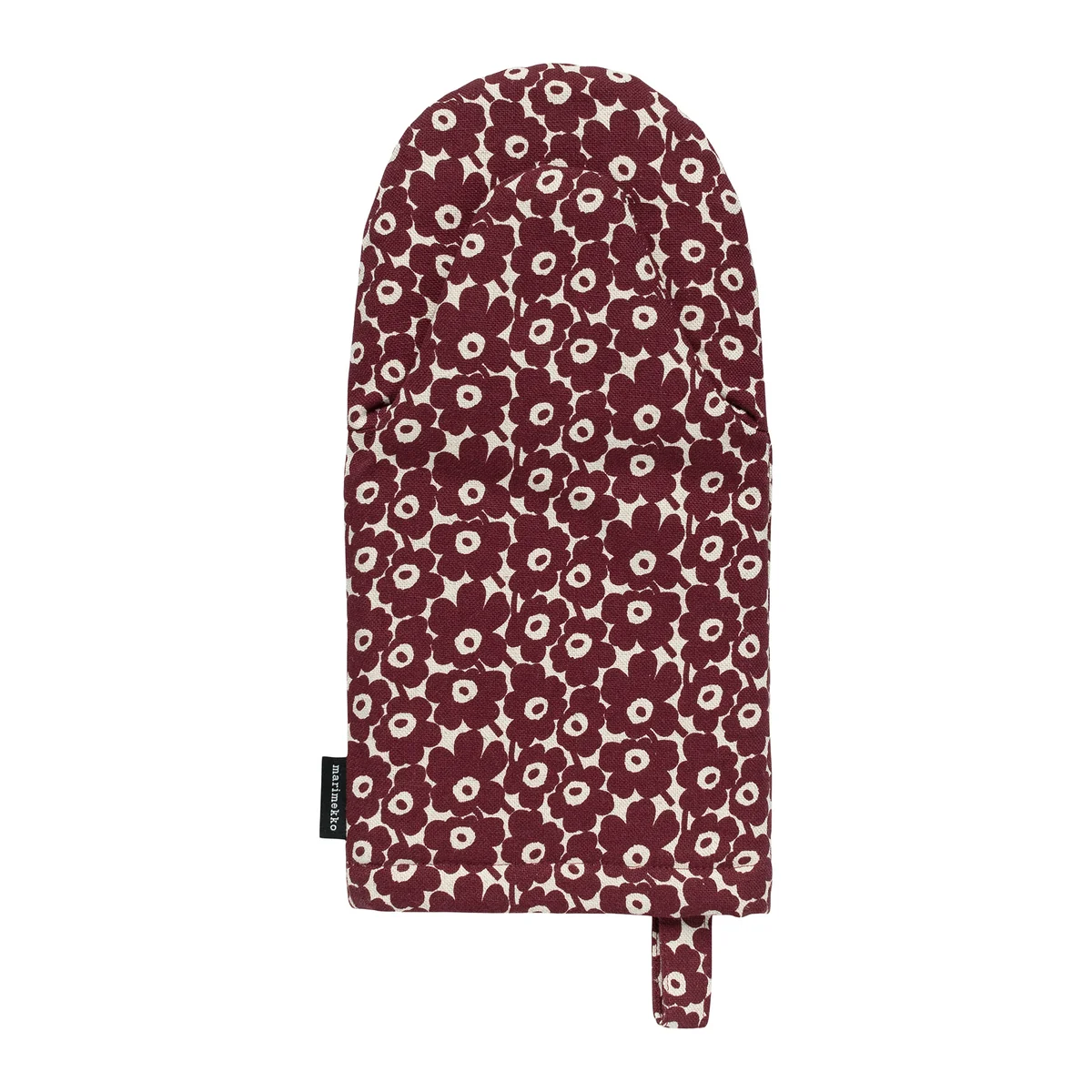 Marimekko - Pikkuinen Unikko Ofenhandschuh, leinen / burgundy