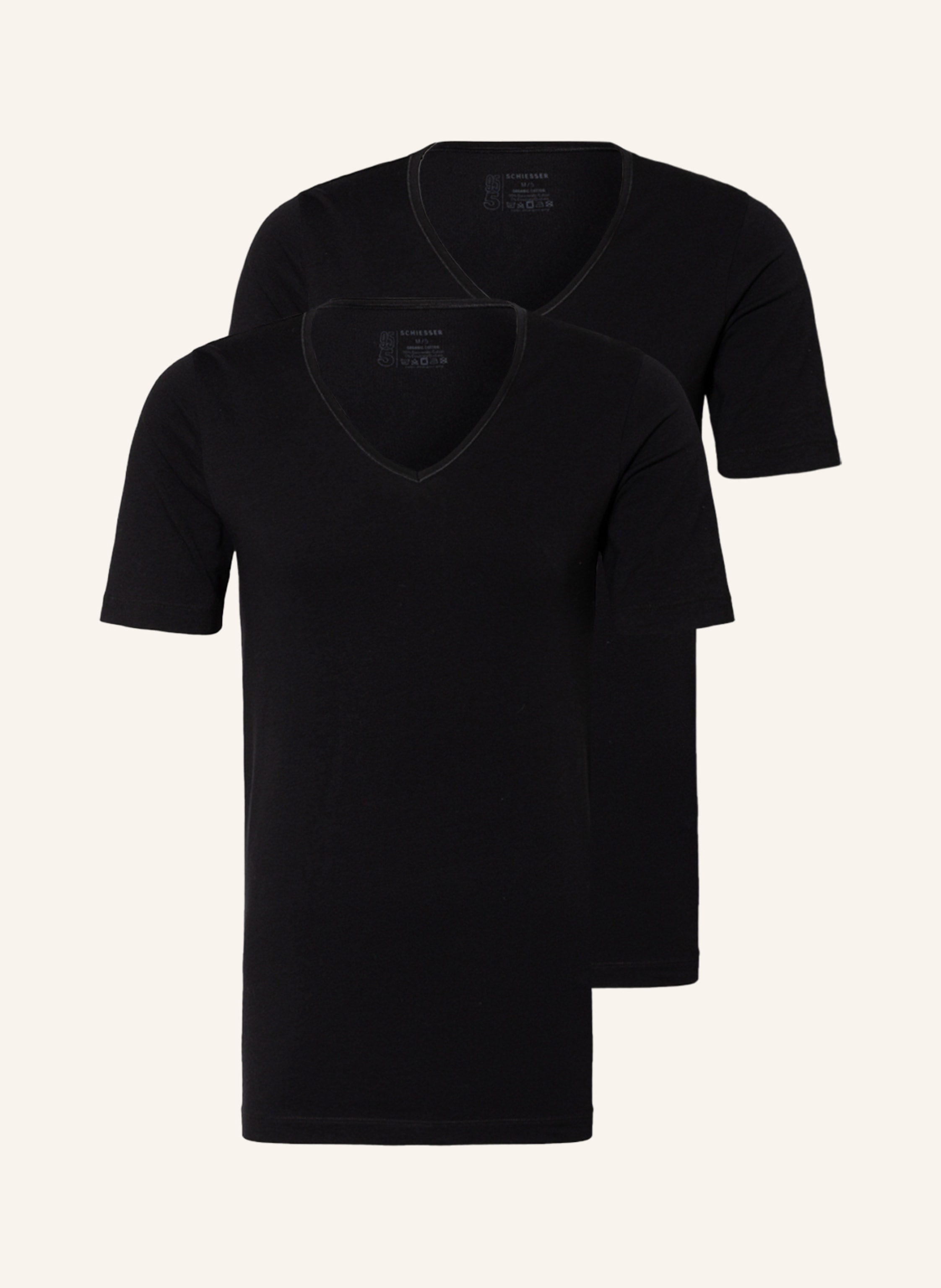 SCHIESSER 2er-Pack V-Shirts 95/5