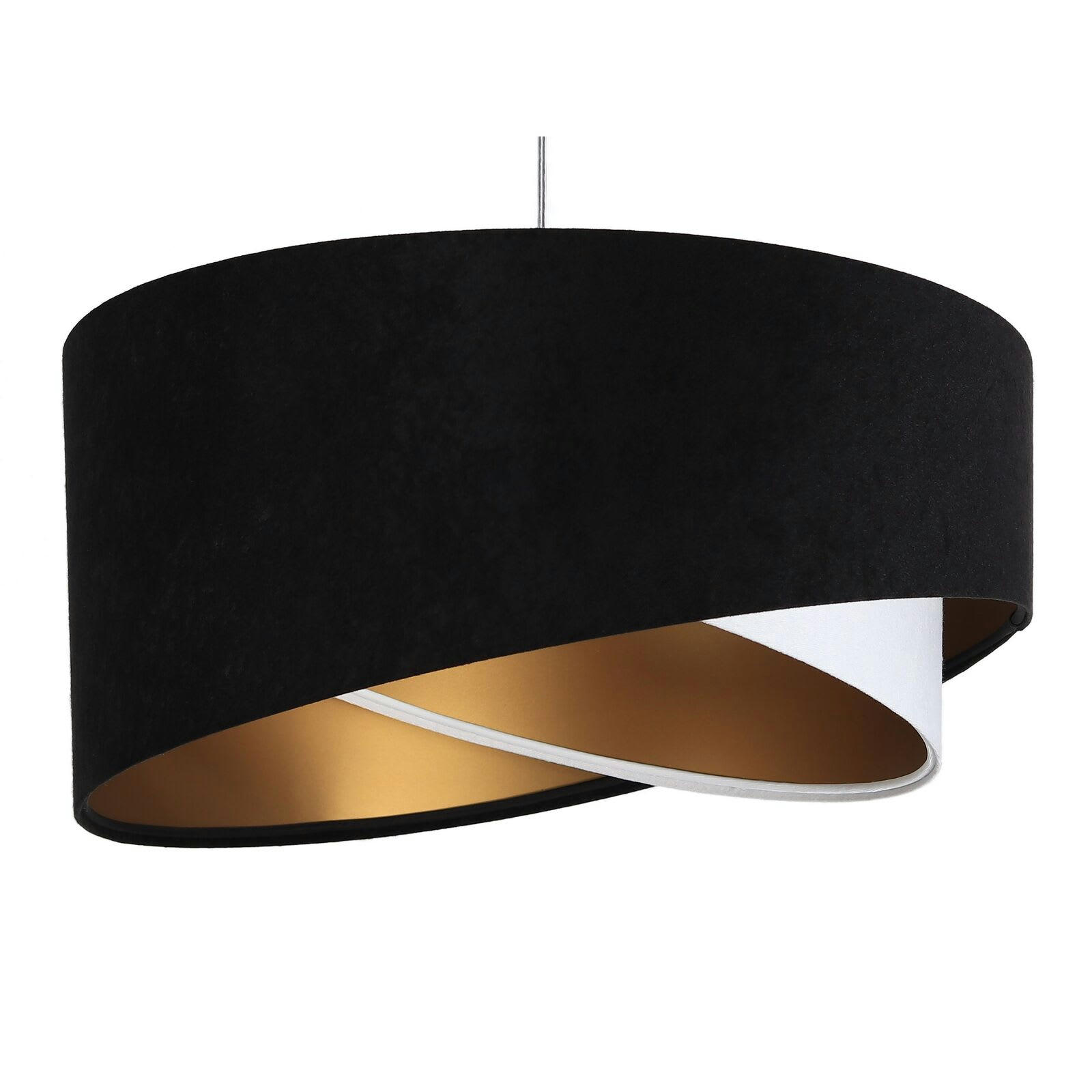 ASYMETRIC - Suspension Tissu Noir 50x50x105 cm