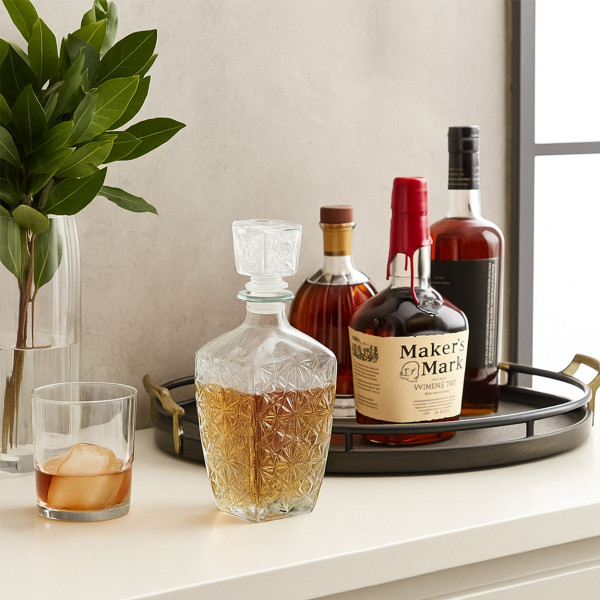 Karafka VIVALTO szklana z korkiem do whisky wina 900ml
