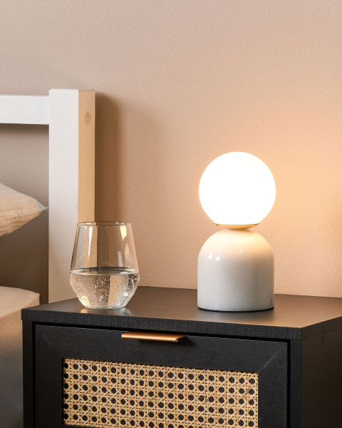Lampa biurkowa pojedynczy klosz szklany