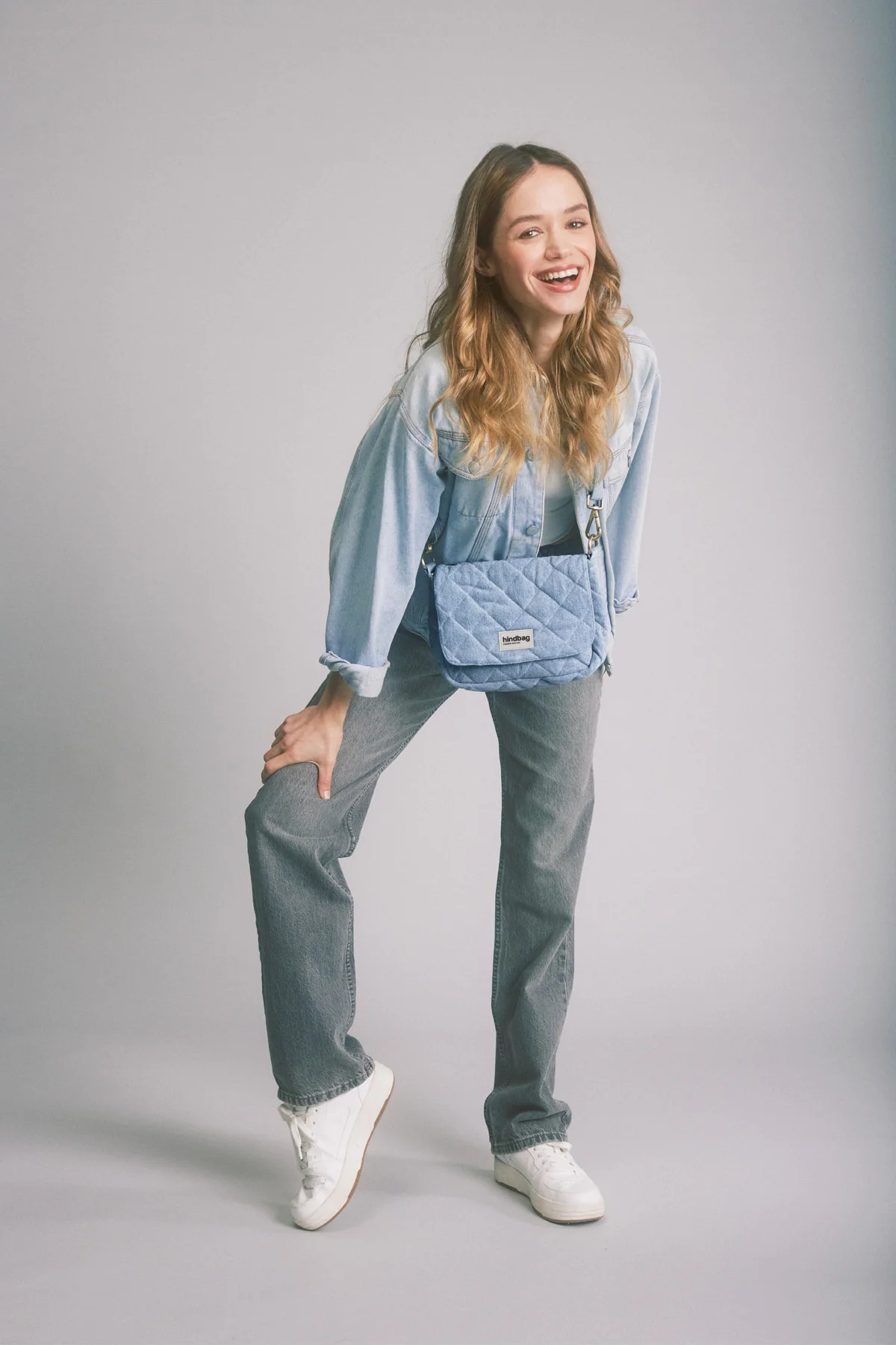 Sac à main matelassé Margault Denim Bleu