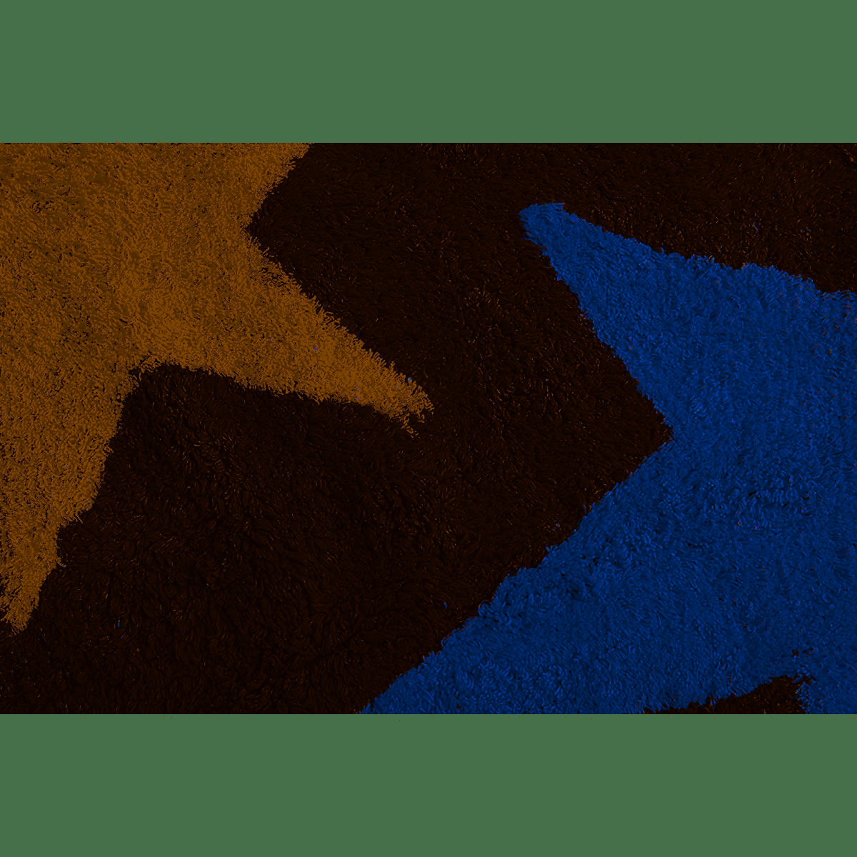 ÉTOILES - Tapis coton motif 3 étoiles tricolore gris- jaune -bleu 120x160cm