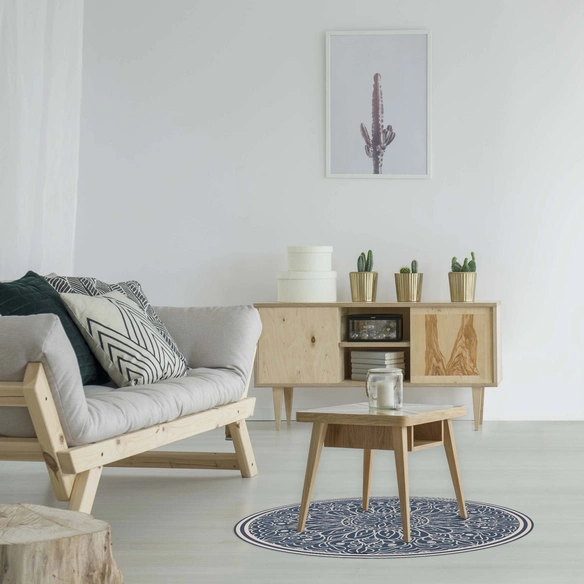 Vinyl Teppich »Dilan«, BxL:68 cm x 68 cm, blau|beige