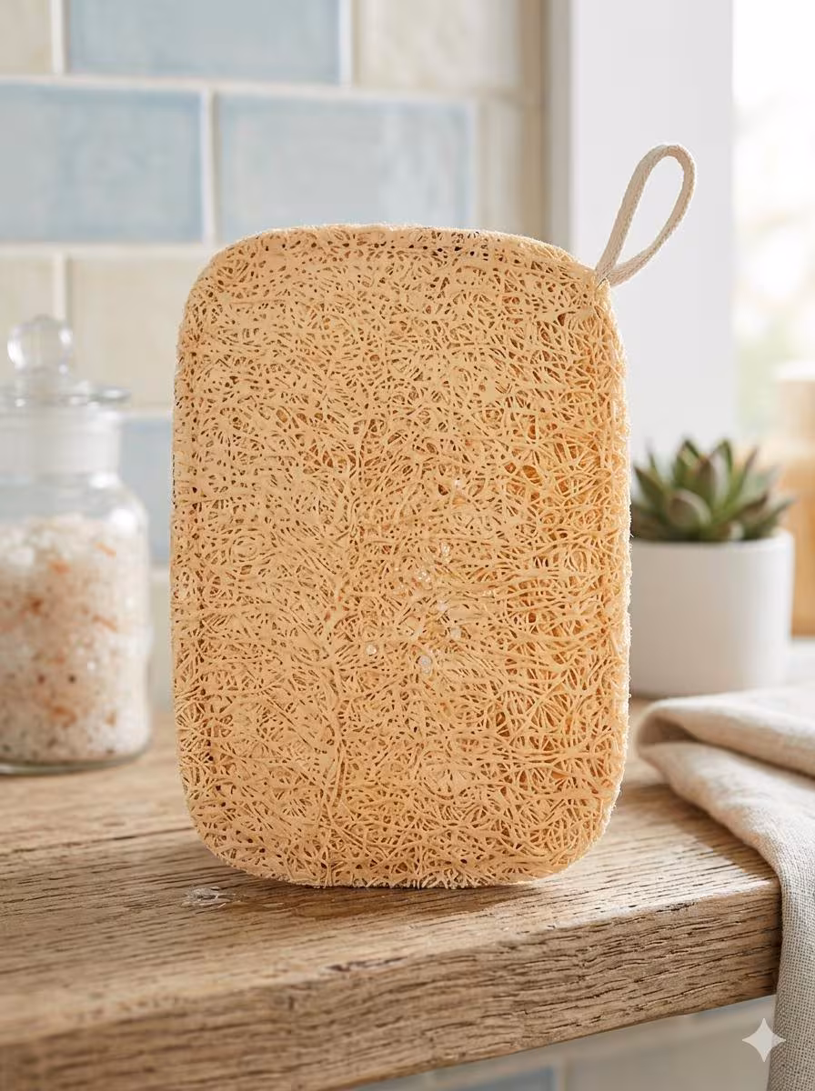 6-Pack Natural Luffa Sponges | Eco-Friendly Bamboo Body Scrubber for Shower & Bath | Gentle Exfoliating Pads | Vegan Skincare Wellness Gift