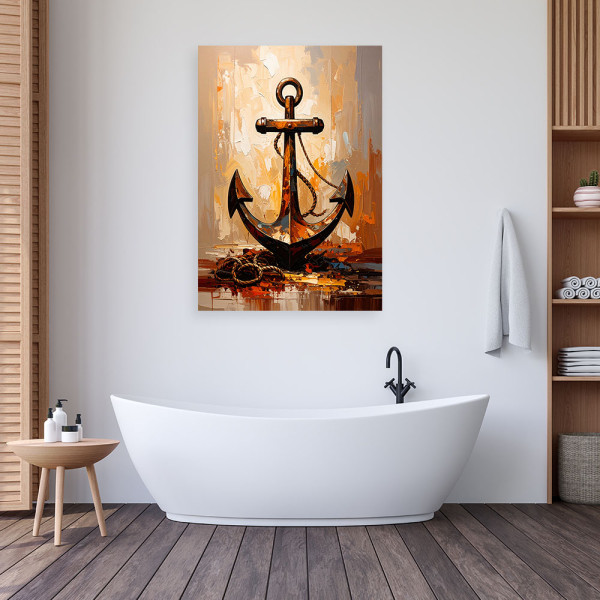 Obraz do salonu pokoju, Kotwica morska Shabby Chic 20x30