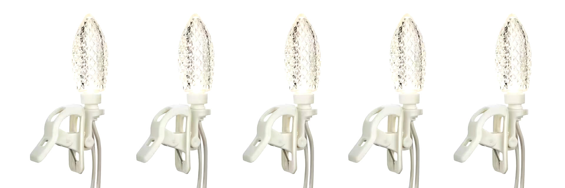 NOMA Quick-Clip 25 C9 LED Lights, WW, White Wire