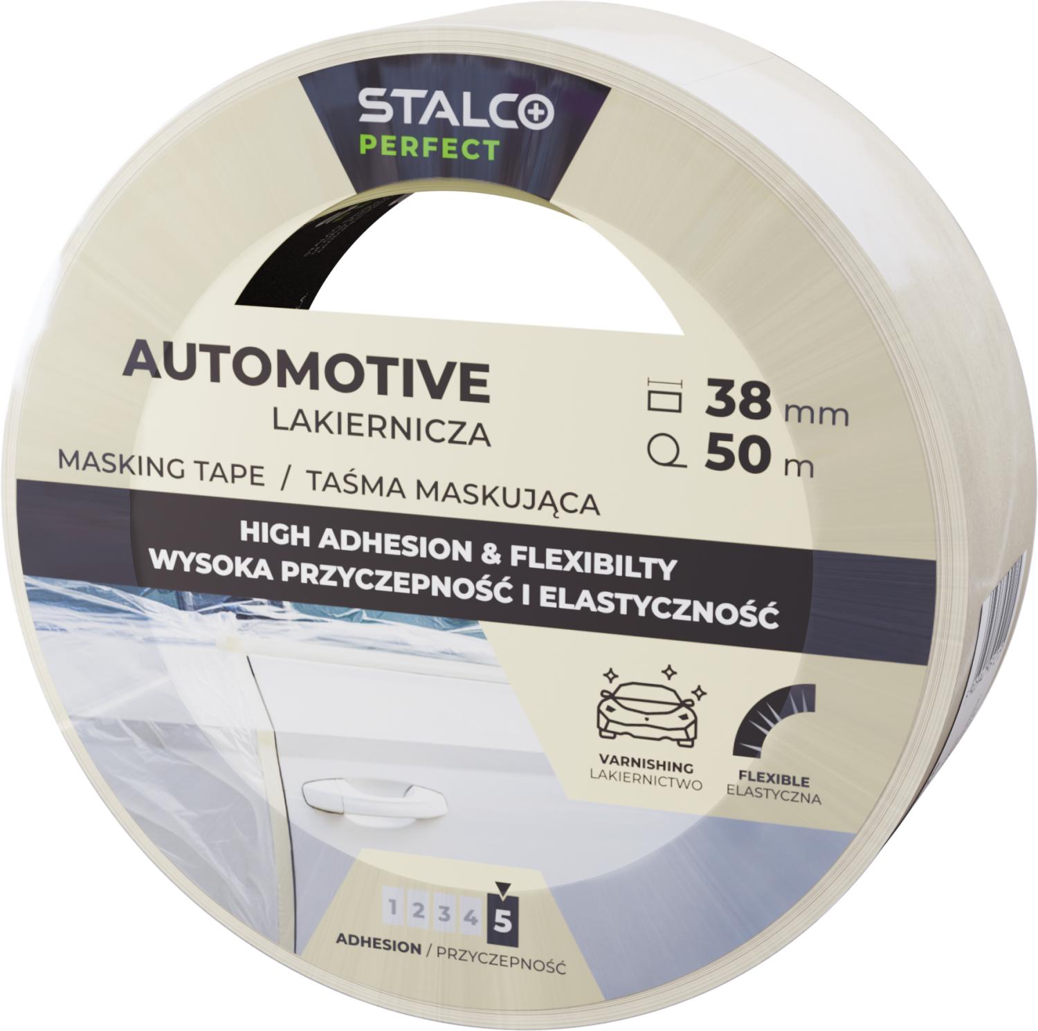 Taśma maskująca lakiernicza STALCO PERFECT 25mm x 50m STALCO PERFECT S042176624