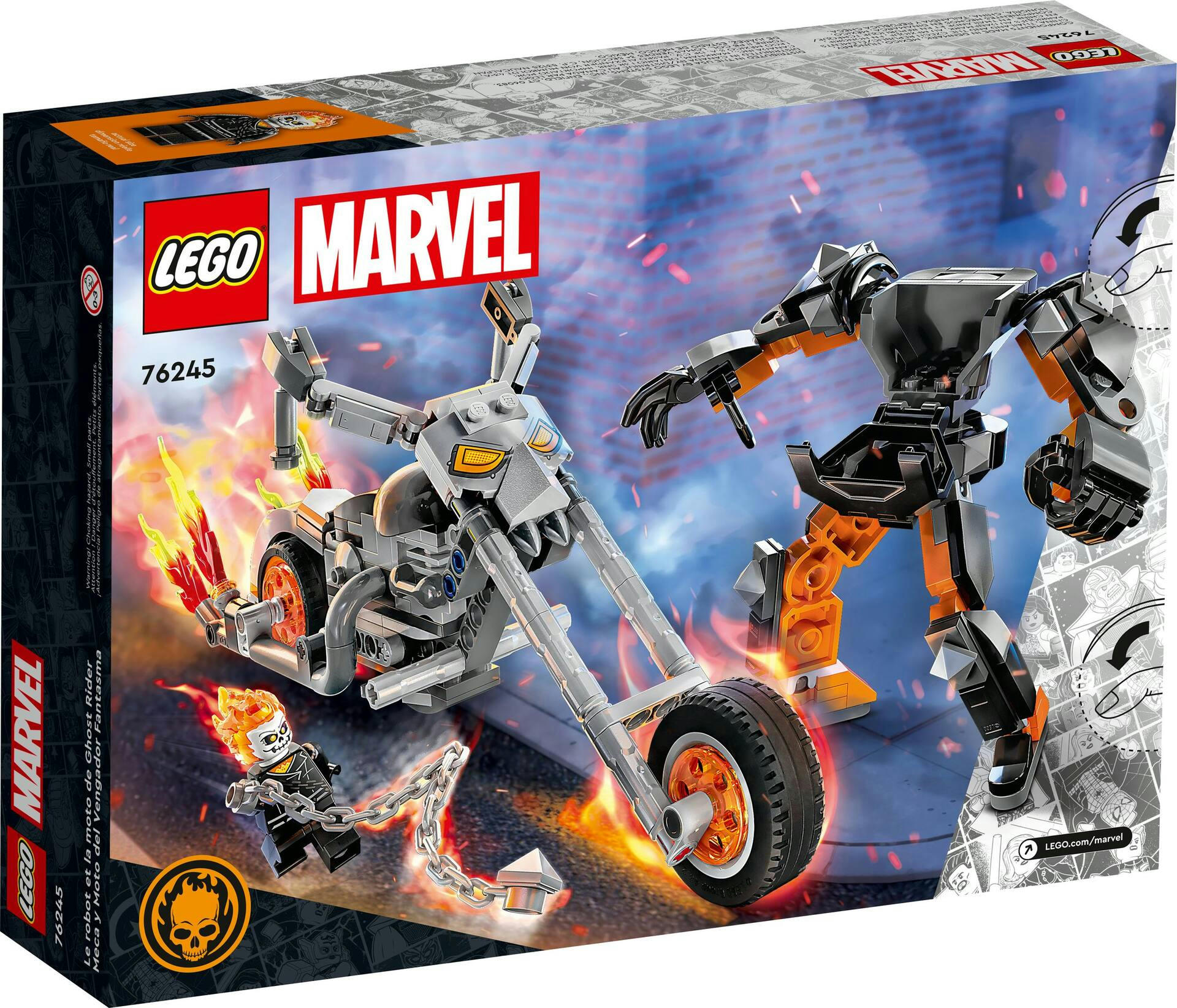 LEGO® Marvel Ghost Rider Mech & Bike Buildable Toy Set - 76245, 264-pcs, Ages 7+