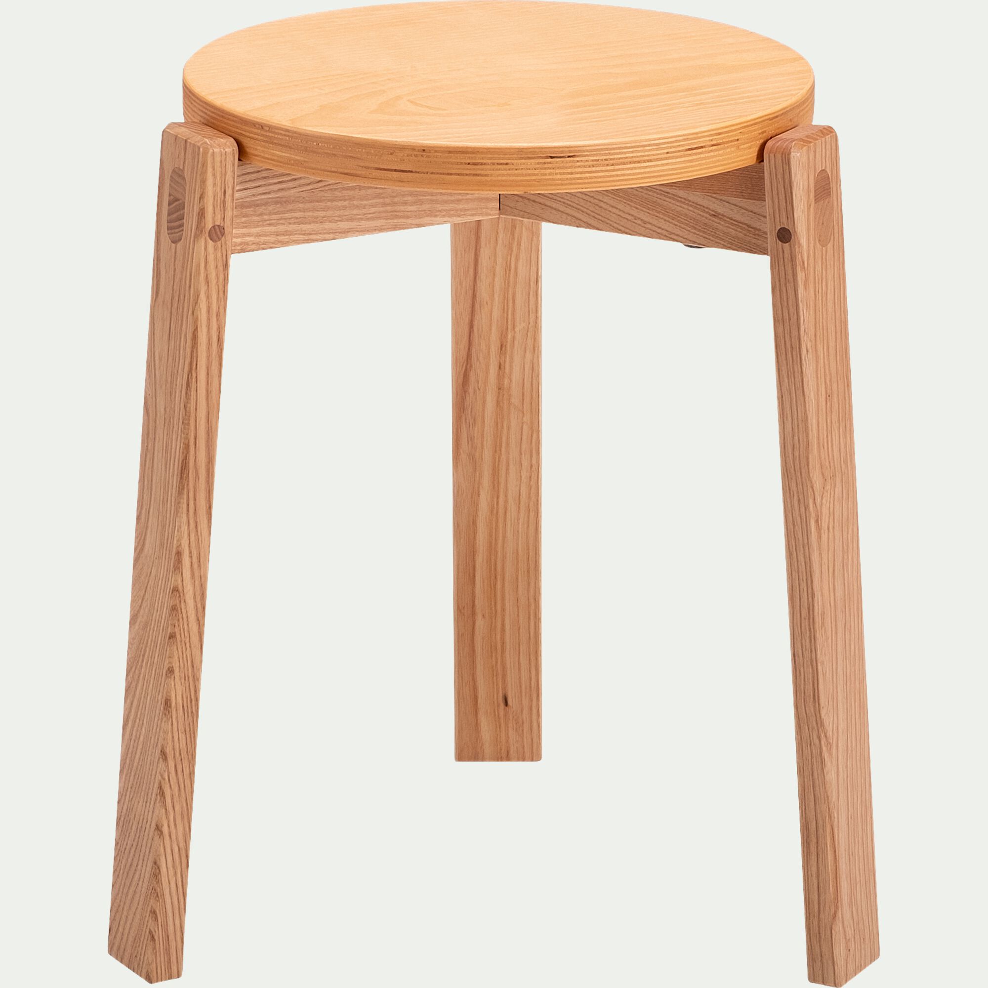 LUNEL - Tabouret bas en bois de frêne H45cm - naturel