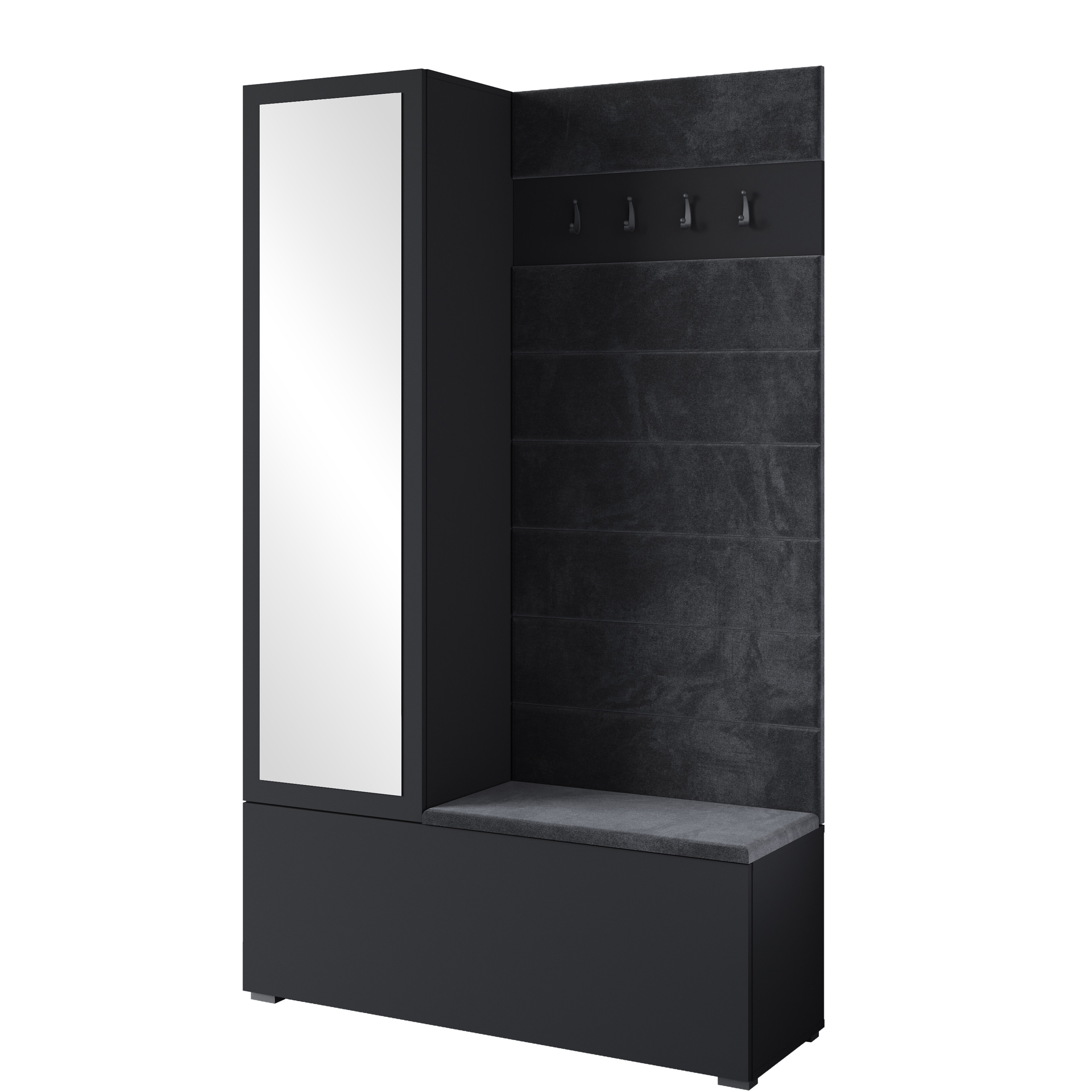 Garderoba 115 cm do przedpokoju z siedziskiem TESSARO czarny