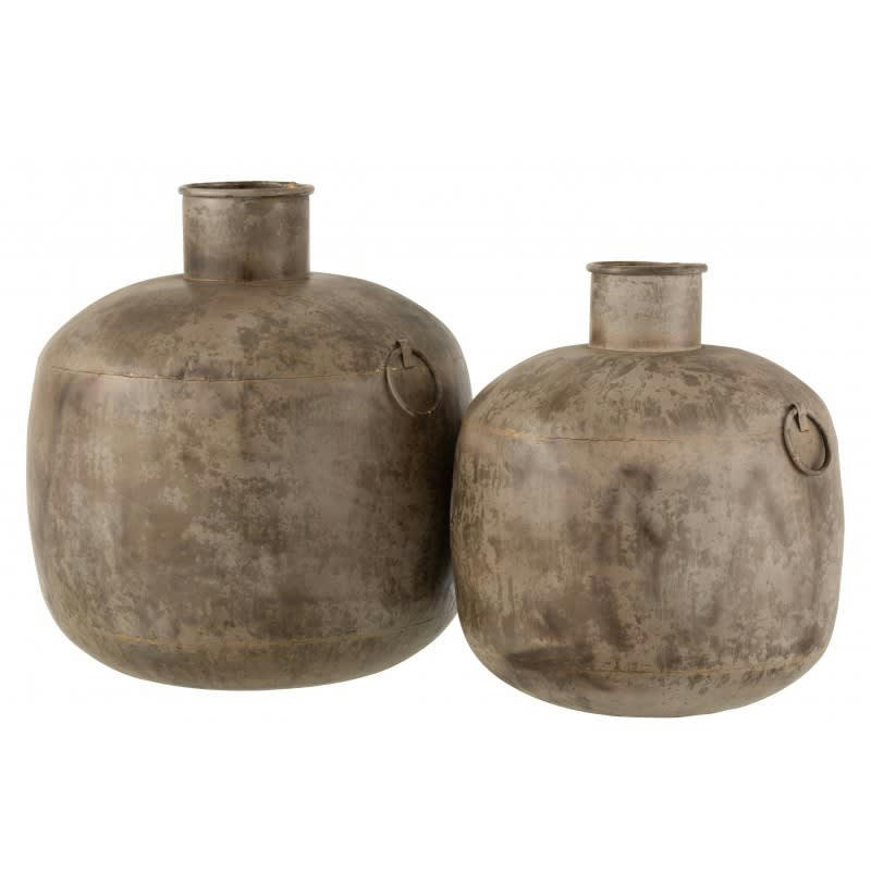 ANTIQUE - Vase rond marron H53cm