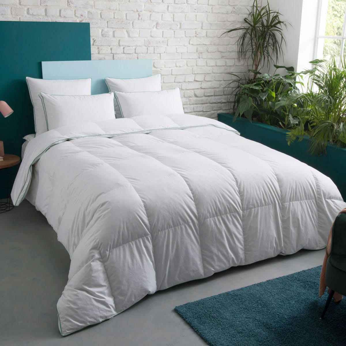 ADÈLE - Couette CHAUDE 50% Duvet - Coton  220x240 cm - Wake Me Green