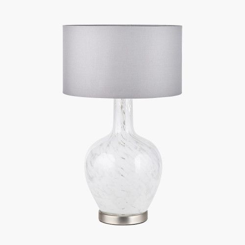 Ruma Speckled White Glass Table Lamp