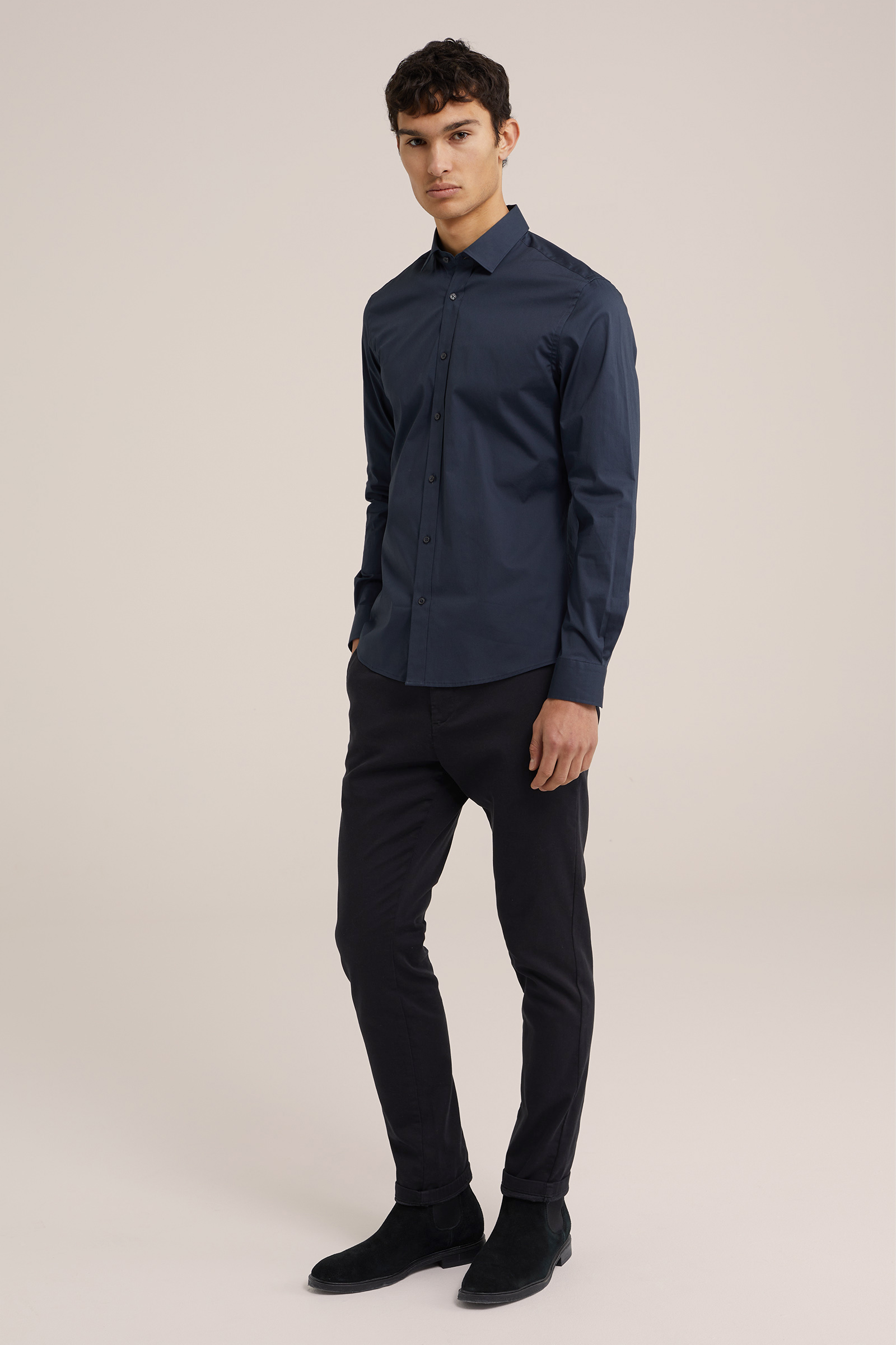 Heren Tall fit overhemd met stretch