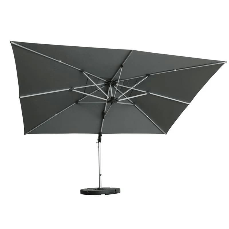 ROMA - Parasol de terrasse avec mât latéral 3x3 Gris