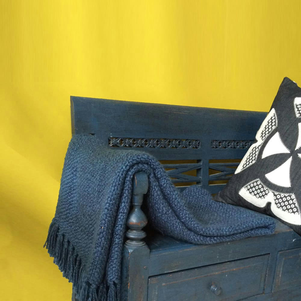 SOLID - Plaid indigo 125x150