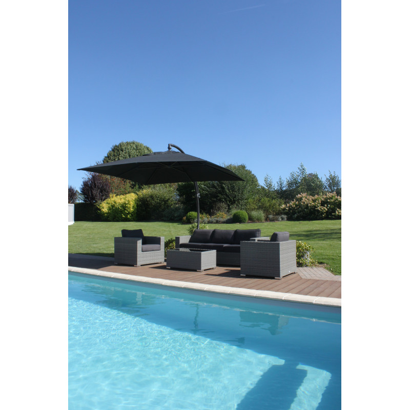 Parasol déporté et inclinable Easy Sun carbone 320 x 320 cm SUNGARDEN