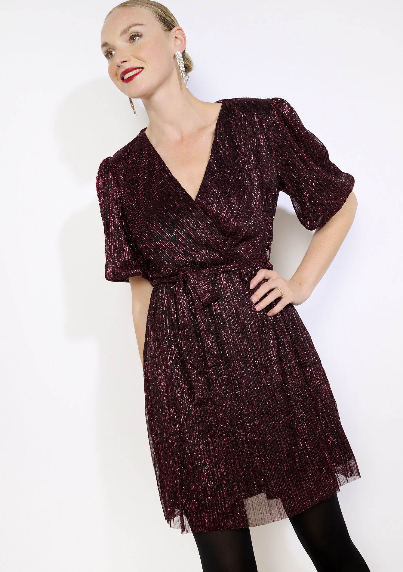 Metallic overslagjurk