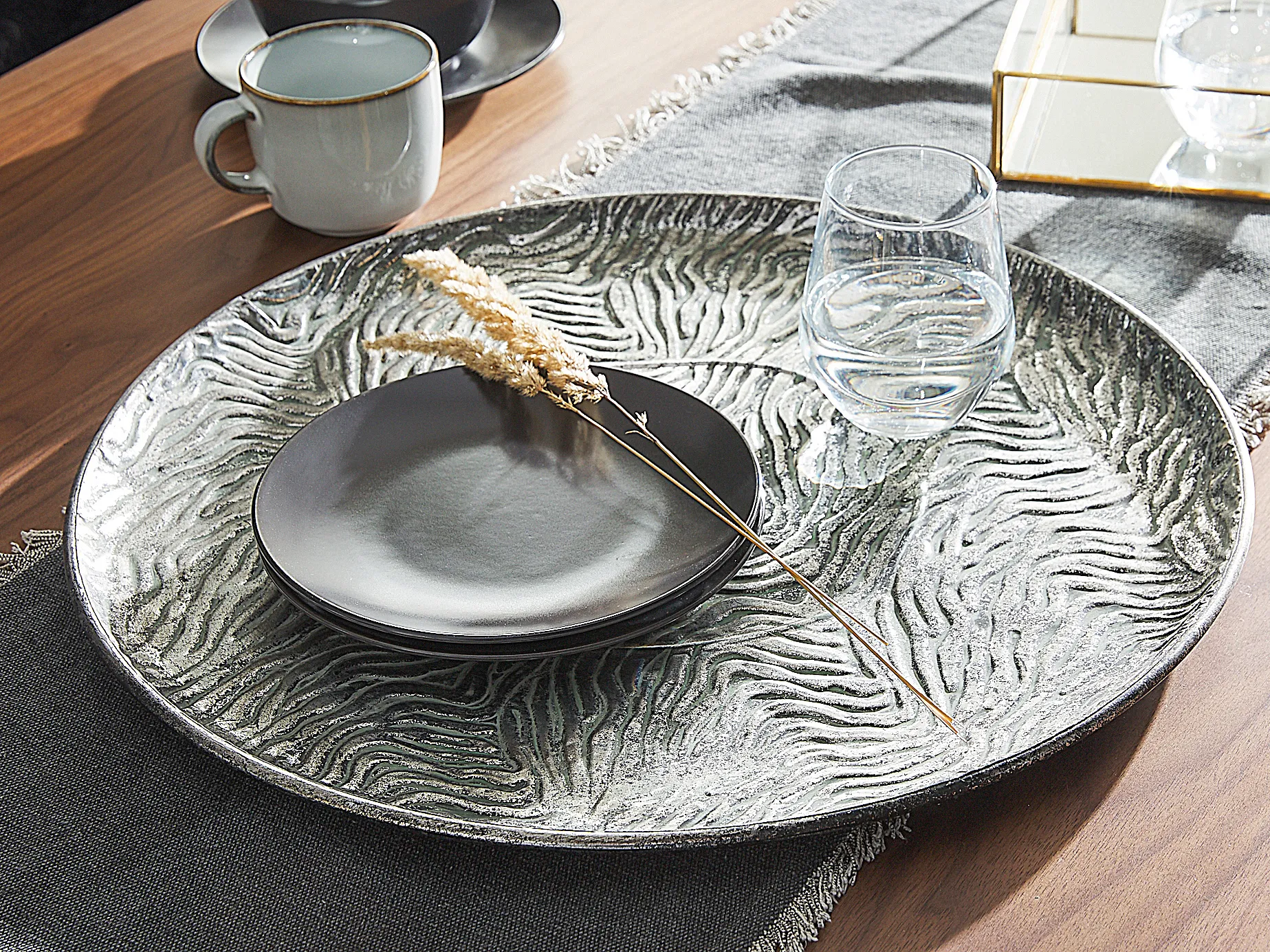 Decorative Tray KITNOS Metal Silver