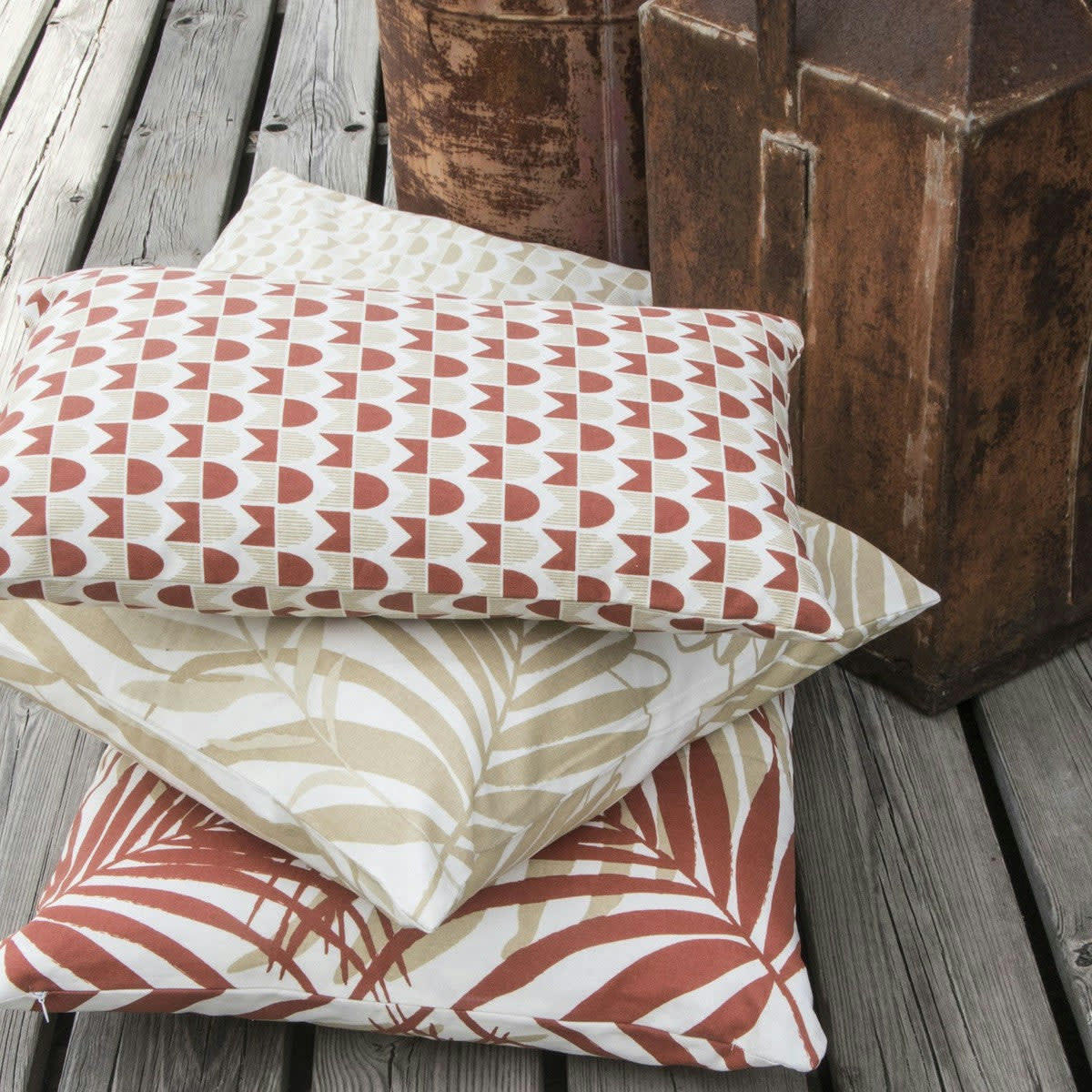 SKANDI - Housse de coussin d'extérieur coton  50x30 terracotta