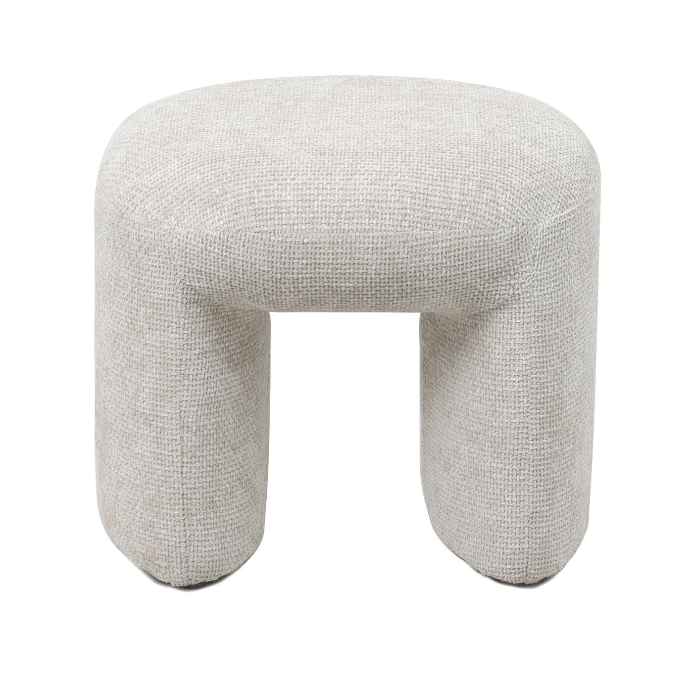 Giga Meubel Poef Haven - Beige - Stof - 47x42x42cm
