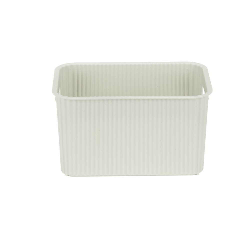 Panière de rangement 4L rectangulaire plastique blanc 25,5x17xH12,5cm