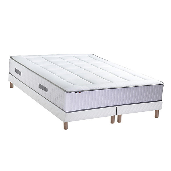 Ensemble matelas ressort 7 zones et mémoire forme sommier 2x90x200
