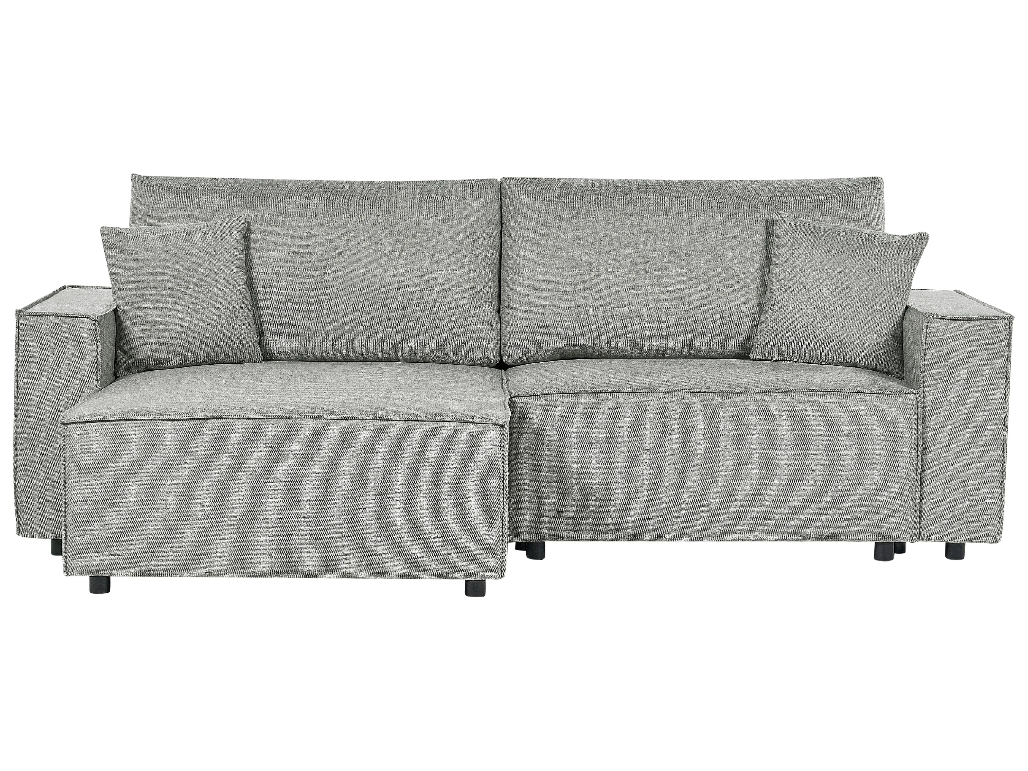 Corner Sofa Bed 3 Seater KARILA Fabric Grey with Storage Left Hand
