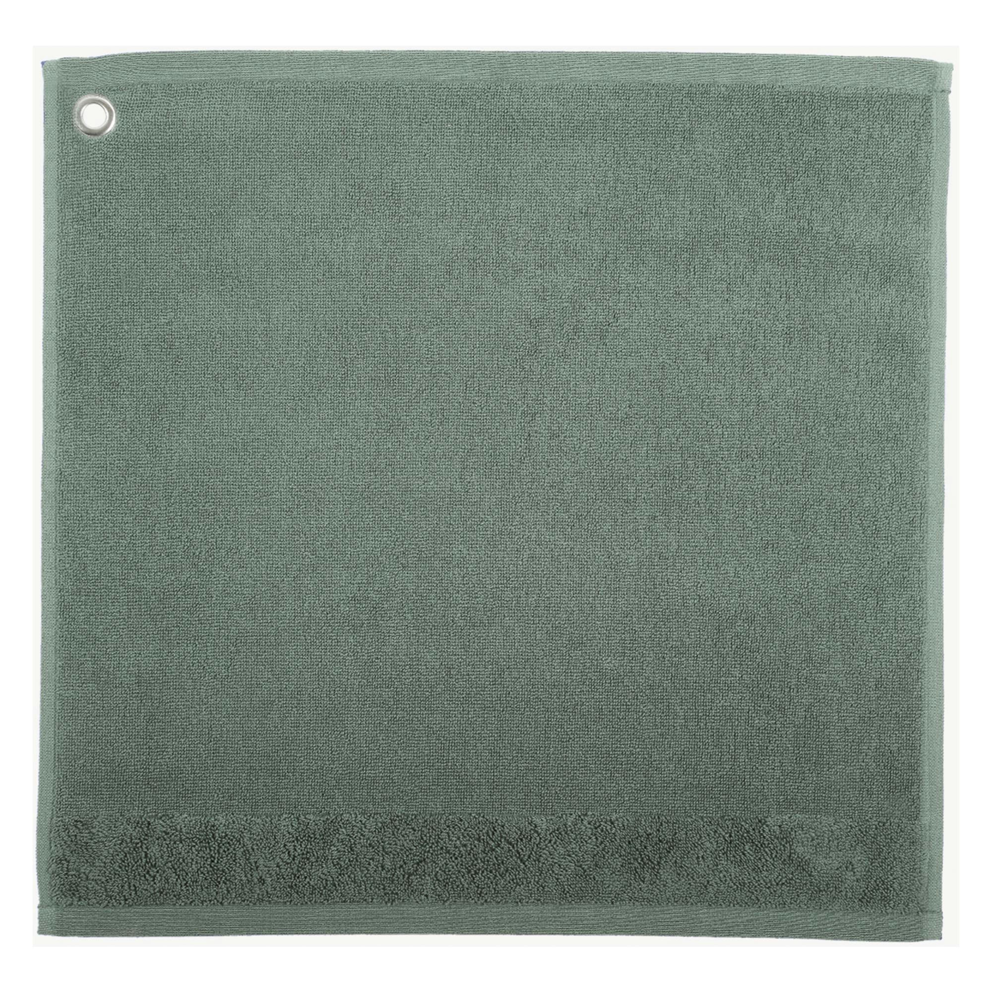 CURL - Essuie-mains Oeillet  en coton vert de gris 50 x 50